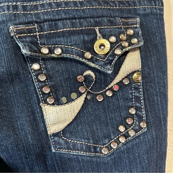 Echo Red Bootleg Regular Jeans Bling Bejeweled Rhinestone Size 29/9 R - Picture 4 of 13